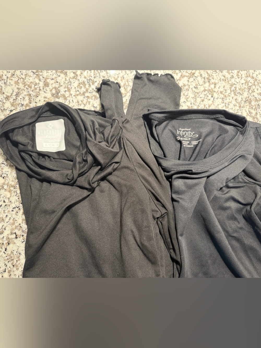 Women’s Black Long Sleeve Underscrubs - (Set)